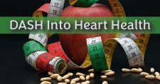 DASH Eating Plan for Heart Health, Picture of an apple, measuring tape and pills