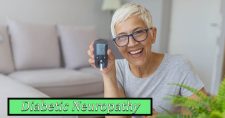 Lady with a glucose meter