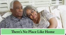 Nurturing Senior Health and Wellness: A Guide to Thriving with Home Care. Picture of an older black male and female sitting on a loveseat together .