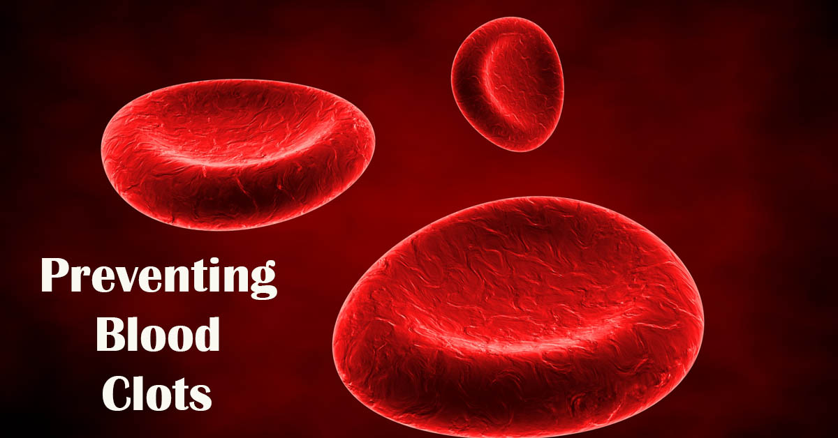 Preventing Blood Clots: A Lifesaving Guide. Picture of animated blood particles floating around.